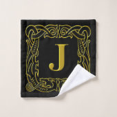 Ensemble de serviettes - Monogram J - Cadre de dra (Gant de toilette)