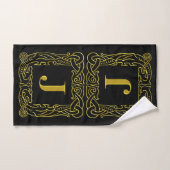Ensemble de serviettes - Monogram J - Cadre de dra (Serviette à main)