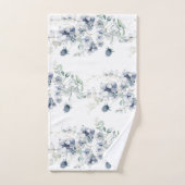 Ensemble de serviettes monogrammées florales bleu (Serviette à main)