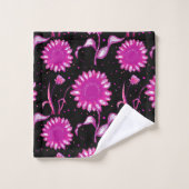 Ensemble de serviettes Motif Floral Violet (Gant de toilette)