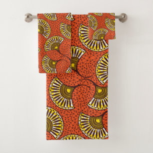 Ensemble de serviettes Motif Rouge Ankara Fan