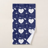Ensemble de serviettes Motif Valentine - Blanc sur (Serviette à main)