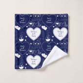 Ensemble de serviettes Motif Valentine - Blanc sur (Gant de toilette)