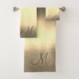 Ensemble De Serviettes Ombre Brown Tan Monogram te