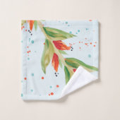 Ensemble De Serviettes Orange Rouillé Et Aquarelle (Gant de toilette)
