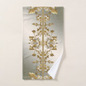 Ensemble de serviettes Ornées Or Floral Blanc (Serviette à main)