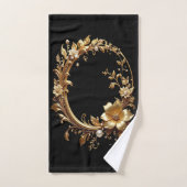 Ensemble de serviettes ornementales à fleurs dorée (Serviette à main)