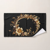 Ensemble de serviettes ornementales à fleurs dorée (Serviette à main)