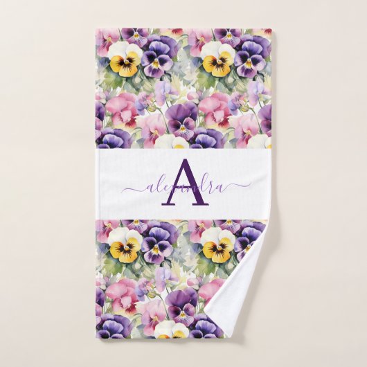 Ensemble de serviettes Pâquerette de printemps à m (Serviette à main)