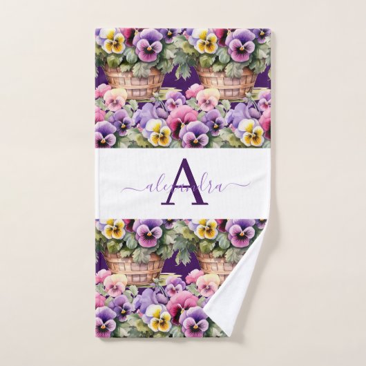 Ensemble de serviettes Pâquerette de printemps à m (Serviette à main)
