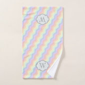 Ensemble de serviettes Pastel Rainbow Waves (Serviette à main)