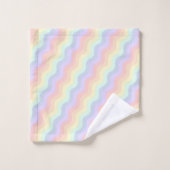 Ensemble de serviettes Pastel Rainbow Waves (Gant de toilette)