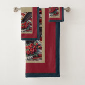 Ensemble de serviettes patriotiques avec aigle et (En situation)