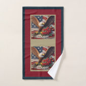 Ensemble de serviettes patriotiques avec aigle et (Serviette à main)
