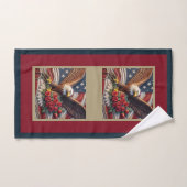 Ensemble de serviettes patriotiques avec aigle et (Serviette à main)