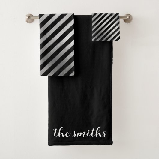 Ensemble de serviettes personnalisable en argent e (En situation)