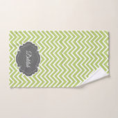 Ensemble de serviettes personnalisé Green Chevron (Serviette à main)