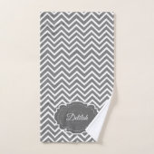 Ensemble de serviettes personnalisé Grey Chevron (Serviette à main)