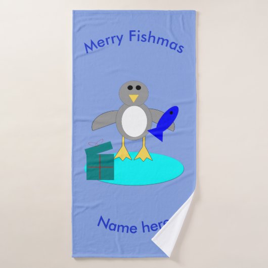 Ensemble de serviettes personnalisées Pingouin pêc (Serviette de bain)