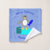 Ensemble de serviettes personnalisées Pingouin pêc (Gant de toilette)