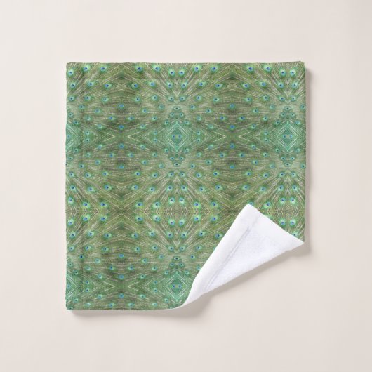 Ensemble de serviettes - Plumes de paon (Gant de toilette)