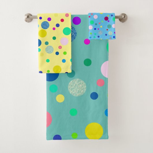 Ensemble de serviettes pois (En situation)