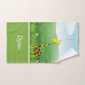 Ensemble de serviettes pour garçon Girafe Monogram (Serviette à main)
