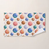 Ensemble de serviettes pour garçon sur les planète (Serviette à main)