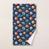Ensemble de serviettes pour garçon sur les planète (Serviette à main)