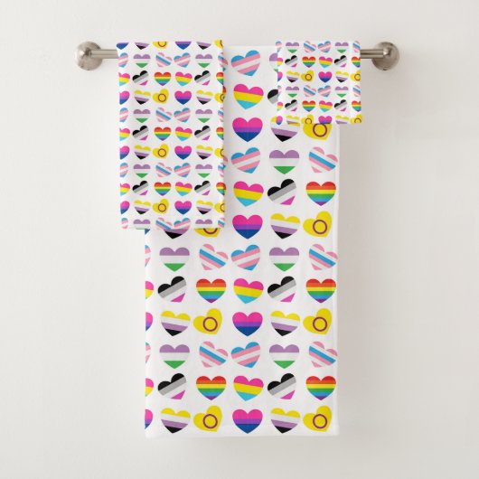 Ensemble de serviettes Pride Hearts (En situation)