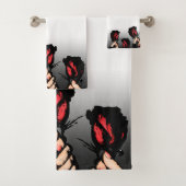 Ensemble de serviettes Red Roses (En situation)