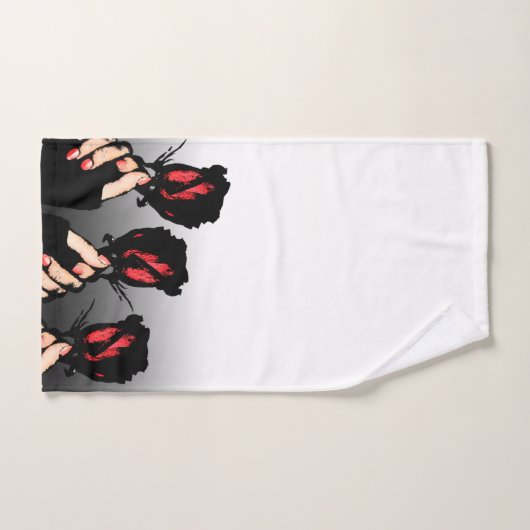 Ensemble de serviettes Red Roses (Serviette à main)