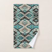 Ensemble de serviettes Rétro Aqua Diamant Moderne (Serviette à main)