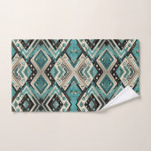 Ensemble de serviettes Rétro Aqua Diamant Moderne (Serviette à main)