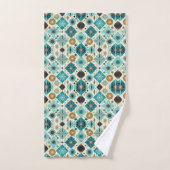 Ensemble de serviettes Rétro Aqua Diamant Moderne (Serviette à main)