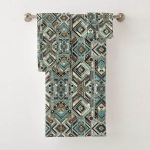 Ensemble de serviettes Retro Aqua Diamond Mid Cent
