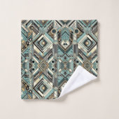 Ensemble de serviettes Retro Aqua Diamond Mid Cent (Gant de toilette)
