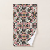 Ensemble de serviettes rétro rose milieu du siècle (Serviette à main)