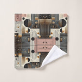 Ensemble de serviettes rétro rose milieu du siècle (Gant de toilette)