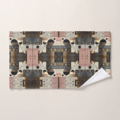 Ensemble de serviettes rétro rose milieu du siècle (Serviette à main)