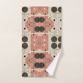 Ensemble de serviettes rétro rose milieu du siècle (Serviette à main)