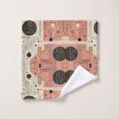 Ensemble de serviettes rétro rose milieu du siècle (Gant de toilette)