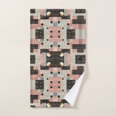 Ensemble de serviettes rétro rose milieu du siècle (Serviette à main)