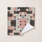 Ensemble de serviettes rétro rose milieu du siècle (Gant de toilette)