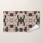 Ensemble de serviettes rétro rose milieu du siècle (Serviette à main)