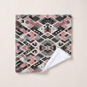 Ensemble de serviettes rétro rose milieu du siècle (Gant de toilette)