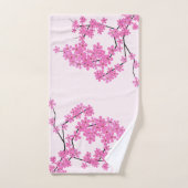 Ensemble de serviettes rose pâle en fleur de ceris (Serviette à main)