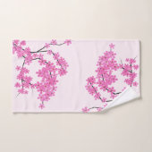 Ensemble de serviettes rose pâle en fleur de ceris (Serviette à main)