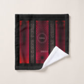 Ensemble de serviettes rouge et noir profond et ch (Gant de toilette)