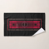 Ensemble de serviettes rouge et noir profond et ch (Serviette à main)